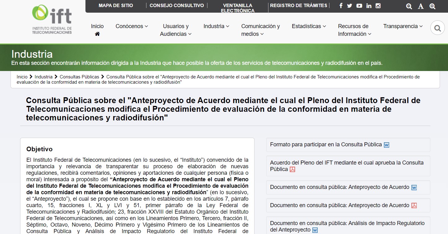 墨西哥展开对修改IFT合格评定程序公众咨询