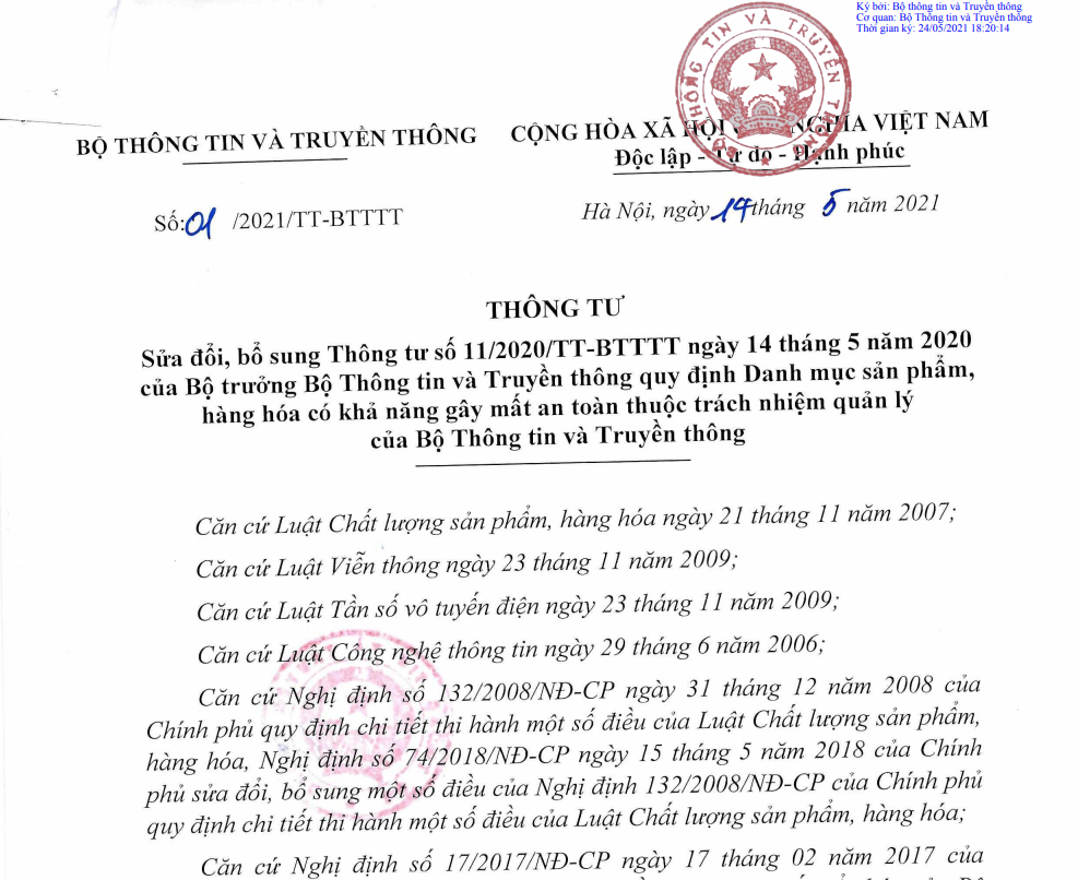 越南MIC发布01/2021/TT-BTT公告(图1)