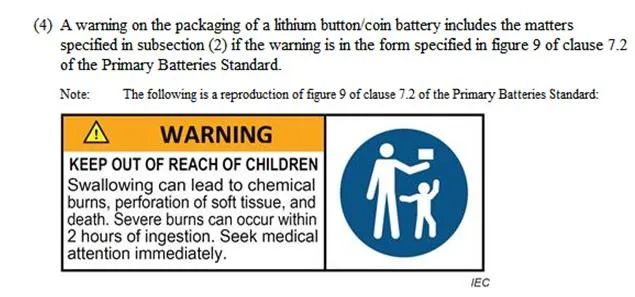 澳洲纽扣电池标签要求